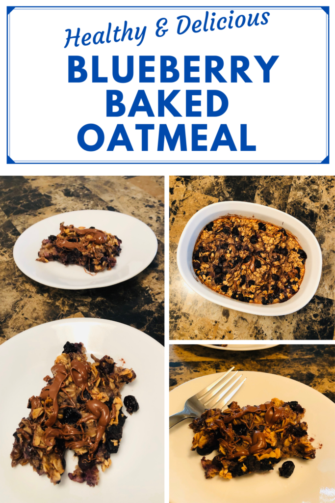 Easy blueberry Nutella baked oatmeal healthy breakfast recipe | Vitality Vixens healthy lifestyle blog