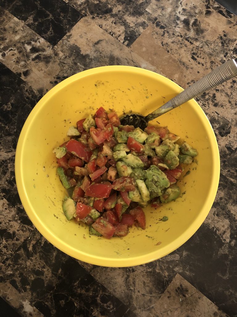 avocado and tomato mixture