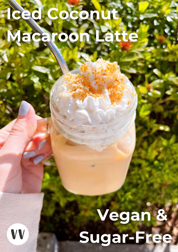 Iced Coconut Macaroon Latte Recipe – Vegan & Sugar-Free (HEAVENLY)