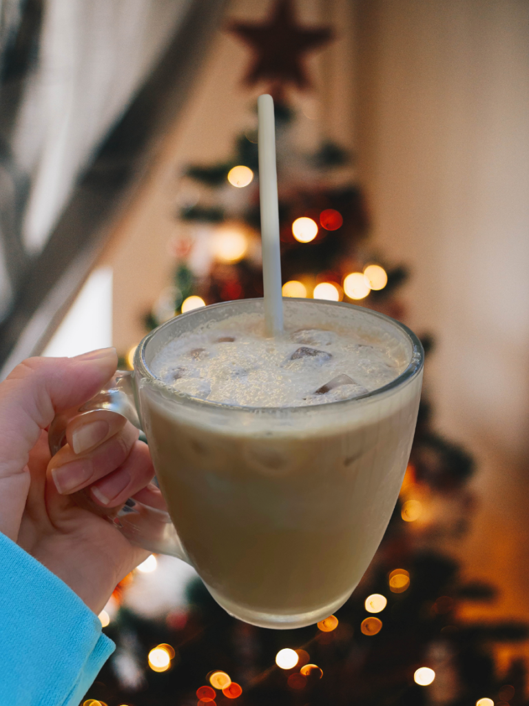 You're going to want to add this creamy, perfectly sweet (dairy-free) peppermint cold brew recipe to your holiday coffee arsenal. SO dreamy | Vitality Vixens Healthy Lifestyle Blog