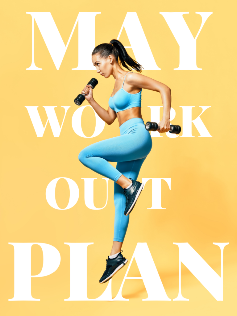 A flexible and realistic May workout plan for 2022! Incorporating more cardio, along with strength (weightlifting) and yoga. Also, sharing some goals for the month. | Vitality Vixens Healthy Lifestyle Blog