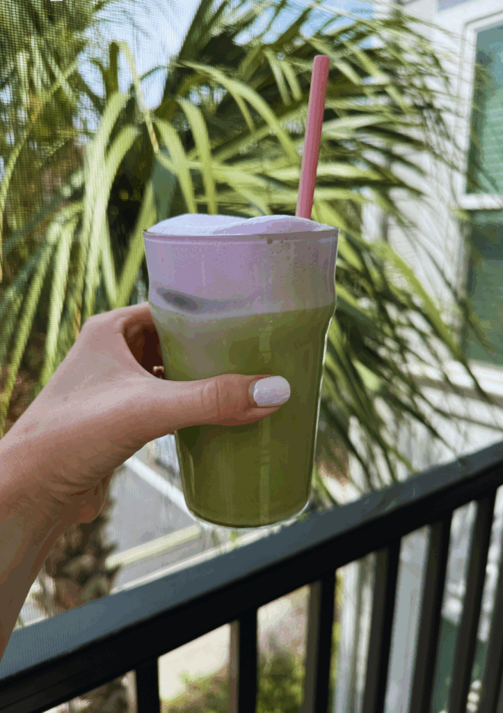 The BEST Lavender Matcha Iced Latte Recipe with Lavender Cold Foam | Vitality Vixens Healthy Lifestyle Blog